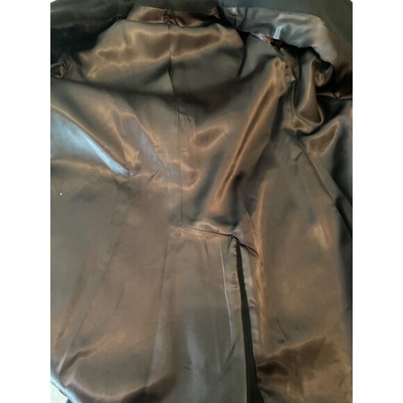 Saks Fifth Avenue Double-Breasted Black Wool Overcoat  Coat Trench Large - Picture 3 of 10